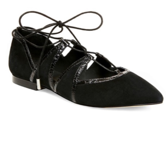 Brian Atwood B-Sanaa black suede flats - Picture 3 of 4